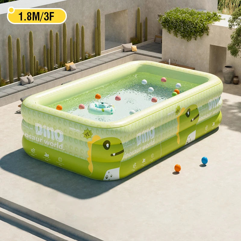 1.8-2.6M PVC Inflatable Swimming Pool Children's Cute Home Outdoor Large Pool for Family for Backyard Baby Indoor Bath Bathtub