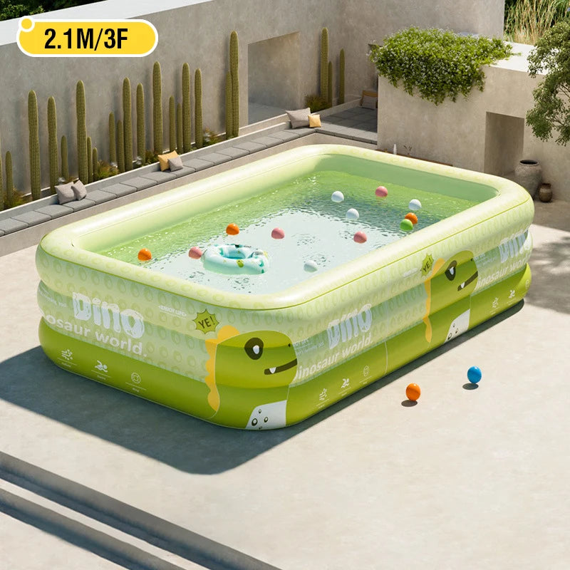 1.8-2.6M PVC Inflatable Swimming Pool Children's Cute Home Outdoor Large Pool for Family for Backyard Baby Indoor Bath Bathtub