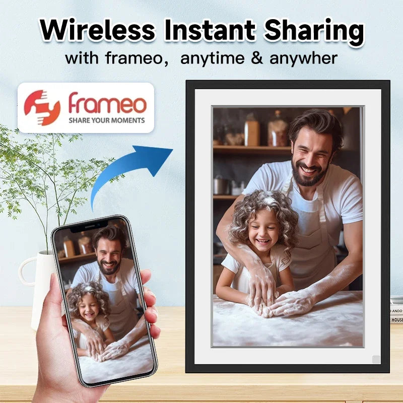 Christmas Gift Frameo 10.1 Inch WiFi Digital Picture Frame，1280 * 800IPS HD Cloud Smart Digital Photo Frame,32GB Storage,