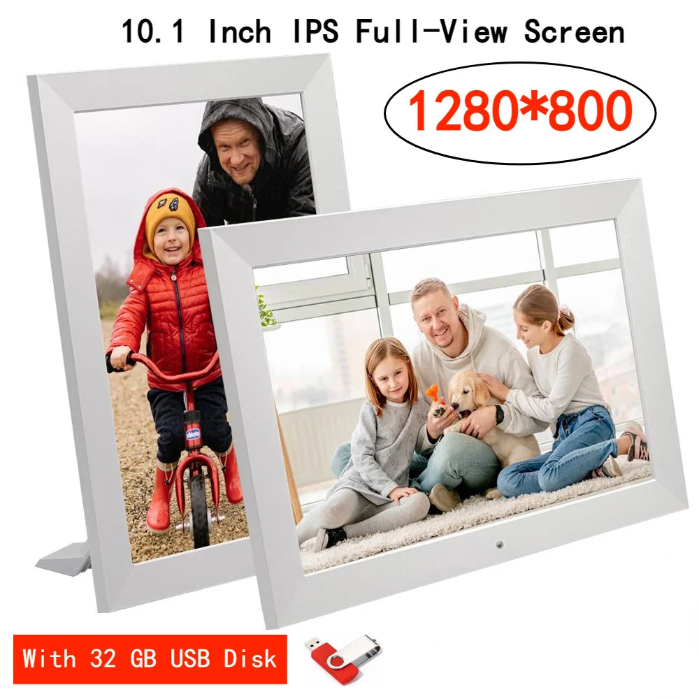10.1 Inch Digital Picture Frame 1280 * 800 IPS HD Digital Photo Frame Electronic Album Picture Music Movie Clock Remote Control