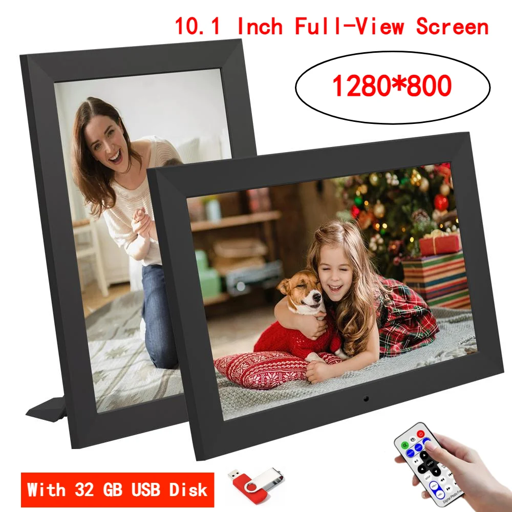 10.1 Inch Digital Picture Frame 1280 * 800 IPS HD Digital Photo Frame Electronic Album Picture Music Movie Clock Remote Control