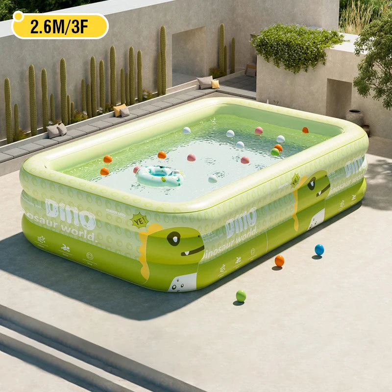 1.8-2.6M PVC Inflatable Swimming Pool Children's Cute Home Outdoor Large Pool for Family for Backyard Baby Indoor Bath Bathtub