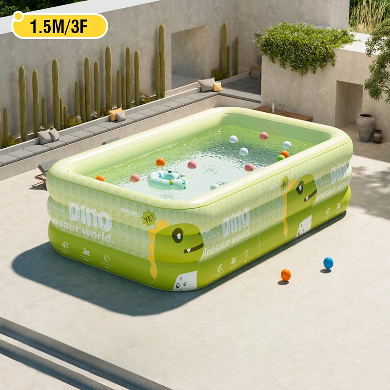 1.8-2.6M PVC Inflatable Swimming Pool Children's Cute Home Outdoor Large Pool for Family for Backyard Baby Indoor Bath Bathtub